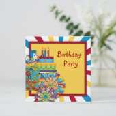 Circus Birthday Party Einladung (Stehend Vorderseite)