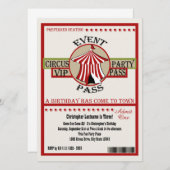 Circus Birthday Party Event Einladung (Vorne/Hinten)