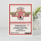 Circus Birthday Party Event Einladung (Stehend Vorderseite)