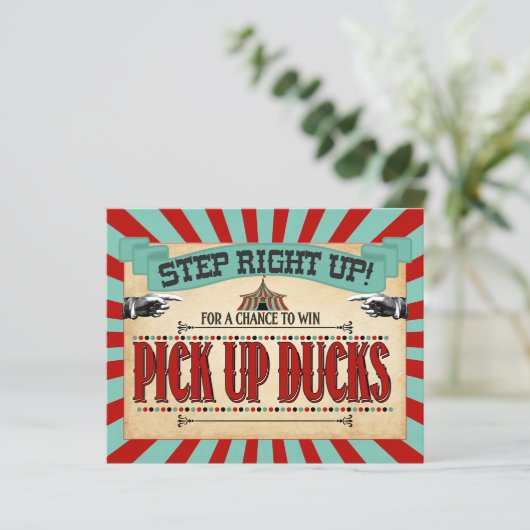 Circus Birthday Party Game Sign Pick Up Enten (Stehend Vorderseite)