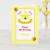 Circus Birthday Party Gelb Karte (Gelbe Blume)