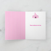 Circus Birthday Party Pink Karte (Innenseite)