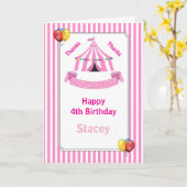 Circus Birthday Party Pink Karte (Gelbe Blume)