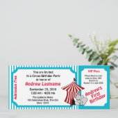 Circus Birthday Pass Einladung (Stehend Vorderseite)