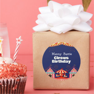 Circus Birthday Runder Aufkleber