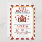 Circus Carnival Baby Dusche Einladung (Vorderseite)