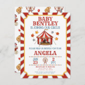 Circus Carnival Baby Dusche Einladung Postkarte (Vorne/Hinten)