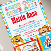 Circus Carnival Baby Dusche Party Einladung