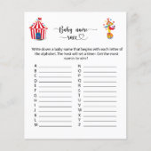 Circus Carnival Baby Name Race (Vorderseite)