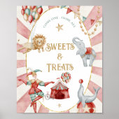 Circus Carnival Baby Shower Sweets and Treats Sign Poster (Vorne)