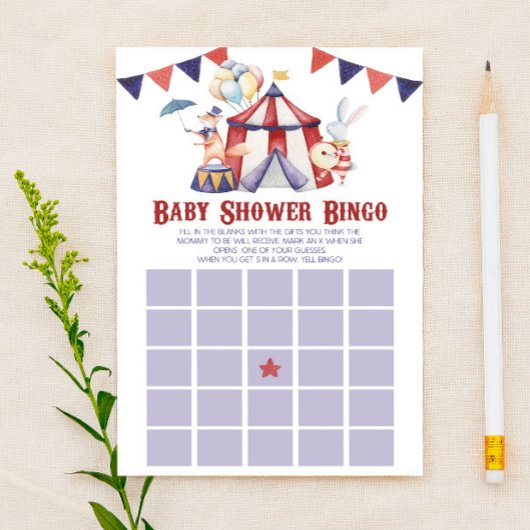 Circus Carnival Bingo Baby Showspiel Briefpapier