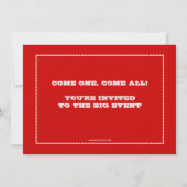 Circus Carnival Birthday Party Ticket Invitation Einladung (Rückseite)