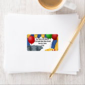 Circus Carnival Custom Geburtstag Adressaufkleber (Insitu)