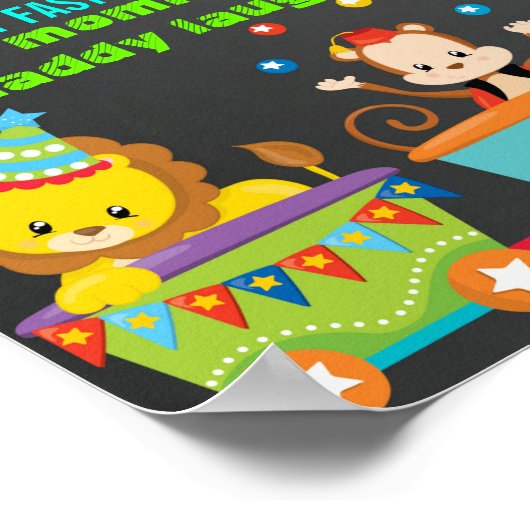 Circus Carnival Erster Geburtstag Poster (Ecke)
