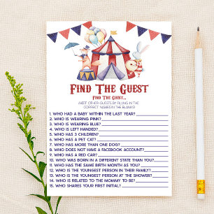 Circus Carnival findet das Guest Baby Showspiel Briefpapier