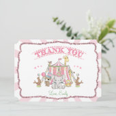 Circus Carnival Geburtstag Danke Karte (Stehend Vorderseite)