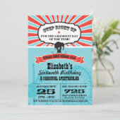 Circus Carnival Geburtstag Einladung (Stehend Vorderseite)