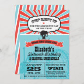 Circus Carnival Geburtstag Einladung (Vorne/Hinten)