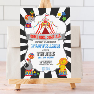 Circus Carnival Geburtstag Einladung