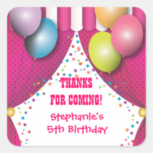 Circus Carnival Geburtstag Vielen Dank, Aufkleber