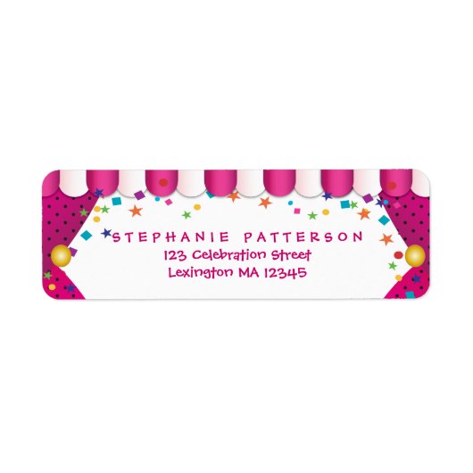 Circus Carnival Geburtstags-Rücksendeadressen-Aufk (Vorne)