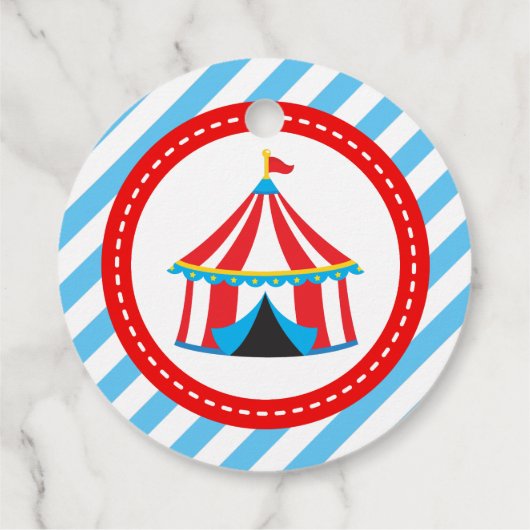 Circus Carnival Geburtstagsdusche Geschenkanhänger (Rückseite)