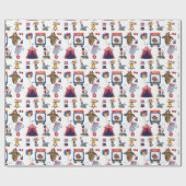 Circus Carnival Geburtstagsparty Babydusche Geschenkpapier (Flach)