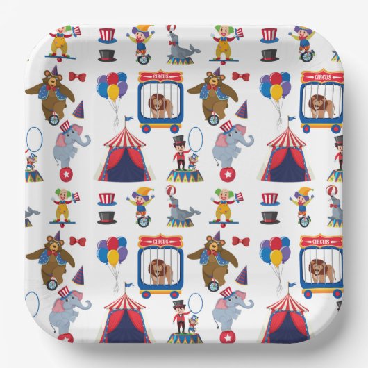 Circus Carnival Geburtstagsparty Babydusche Pappteller (Vorderseite)