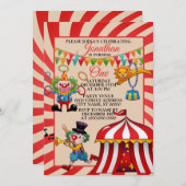 Circus Carnival Geburtstagsparty Einladung (Vorne/Hinten)