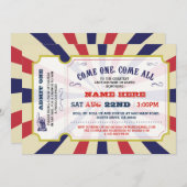 Circus Carnival Gender Reveal Baby Showeinlage ein Einladung (Vorne/Hinten)