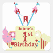 Circus Carnival Quadratischer Aufkleber (Vorderseite)