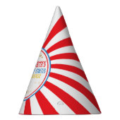 Circus Carnival Red und Blue Birthday Hat Partyhütchen (Rechts)