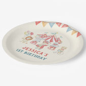 Circus Carnival Show Geburtstagsparty Pappteller (Schrägansicht)