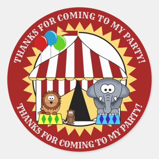 Circus Carnival Vielen Dank, Aufkleber (Vorderseite)
