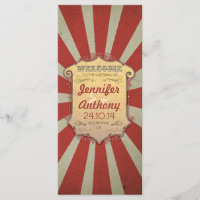 Circus Carnival Vintage Hochzeitsprogramme