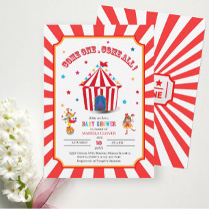 Circus Carnival Watercolor Kinderdusche Einladung