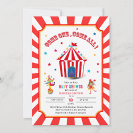 Circus Carnival Watercolor Kinderdusche Einladung