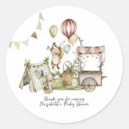 Circus Carnival | Woodland Forest Baby Dusche Runder Aufkleber