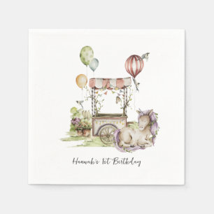 Circus Carnival   Woodland Unicorn Geburtstagspart Serviette