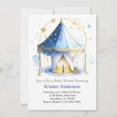 Circus Carousel Adventure erwartet Boy Baby Shower Einladung (Vorderseite)