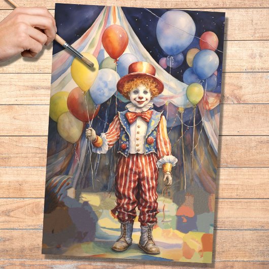 Circus Clown 2 Decoupage Paper Seidenpapier