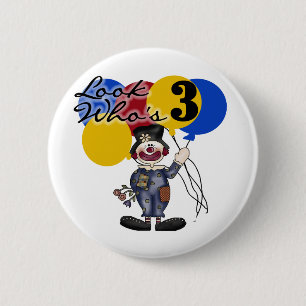Circus Clown 3. Geburtstag Tshirts und Geschenke Button