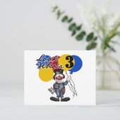 Circus Clown 3. Geburtstag Tshirts und Geschenke Postkarte (Stehend Vorderseite)
