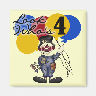 Circus Clown, 4. Geburtstag, Hemden und Geschenke Magnet