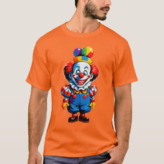 Circus Clown Character With Colorful Costume T-Shirt