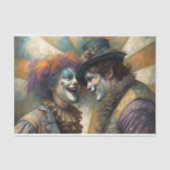 Circus Clown Couple Decoupage Seidenpapier (Vorderseite)