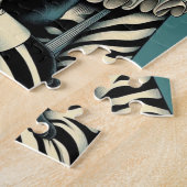 Circus Clown-Frau und eine schwarze Katze Puzzle (Seite)