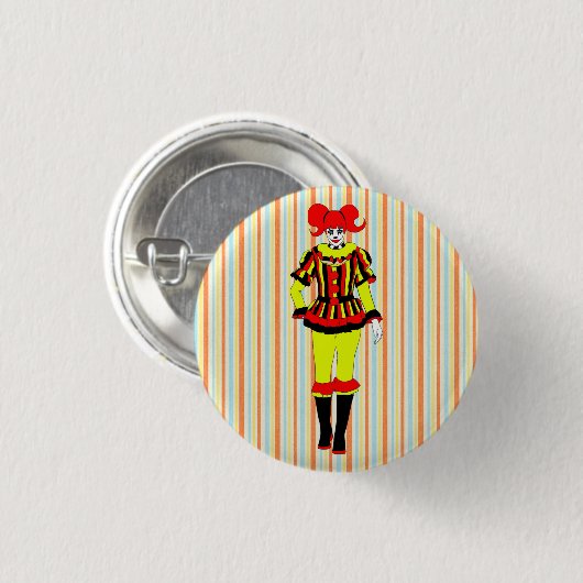 Circus Clown Frauenseitenshow Freak Horror Gothic Button (Vorne & Hinten)