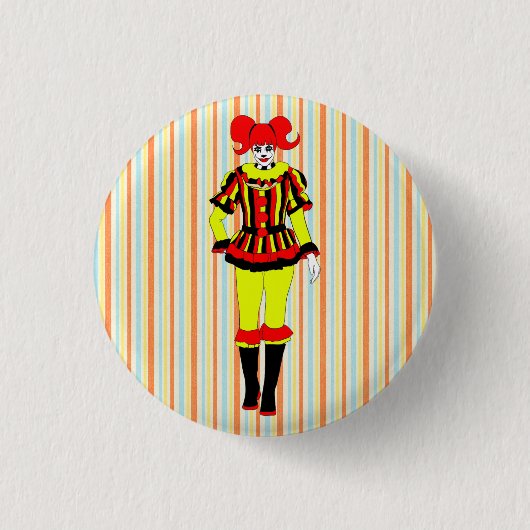 Circus Clown Frauenseitenshow Freak Horror Gothic  Button (Vorderseite)