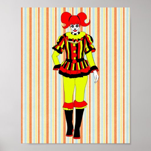 Circus Clown Frauenseitenshow Freak Horror Gothic Poster (Vorne)